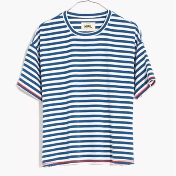 Madewell | Women's Breeze Crewneck Boxy Tee in Stripe | S - Picture 1 of 6